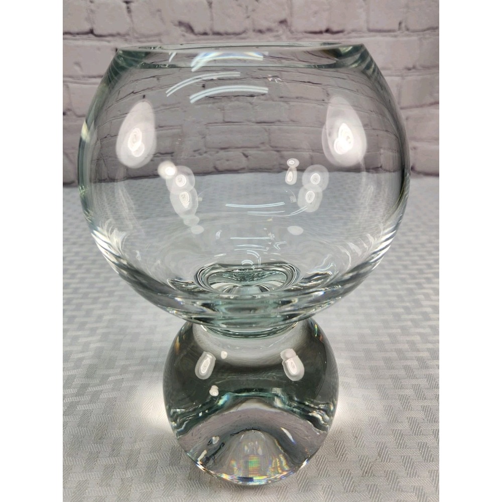 Vintage STUDIO NOVA  Post-Modern POLISH ART GLASS Double Bubble Ball Bud Vase